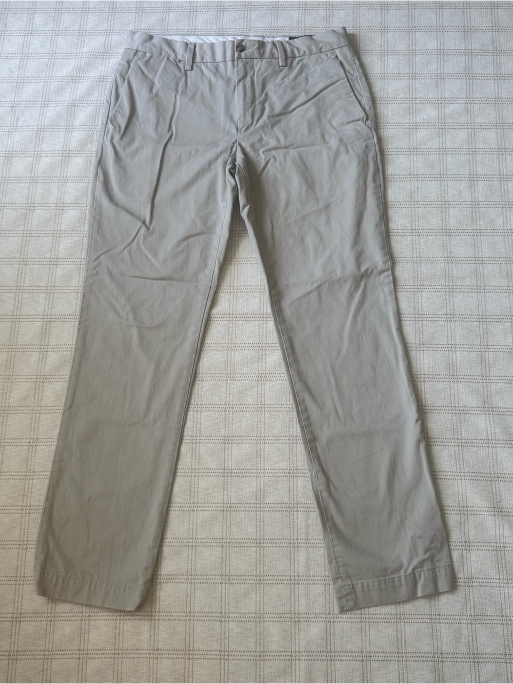 Polo Ralph Lauren Stretch Slim Fit Chino Pants Khaki Beige Mens 33x32 Flat Front